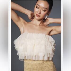 Anthropologie Sunday In Brooklyn Strapless Layered Tulle Top Size Small NWT